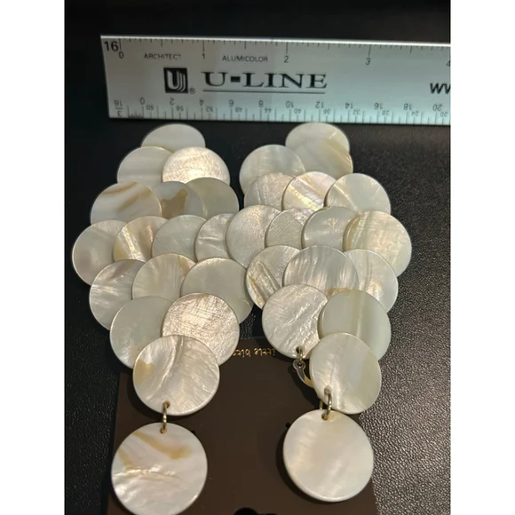 Women's Aiden White Mother of Pearl Dangle Earrings One Size - Picture 3 of 5
